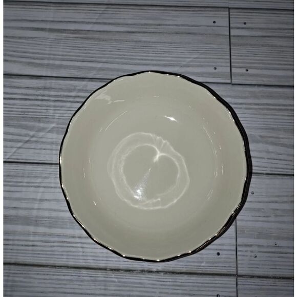 LENOX Small Rose Bowl Candy Dish Embossed Scalloped With Gold Trim 4 1/2”in - Picture 2 of 9